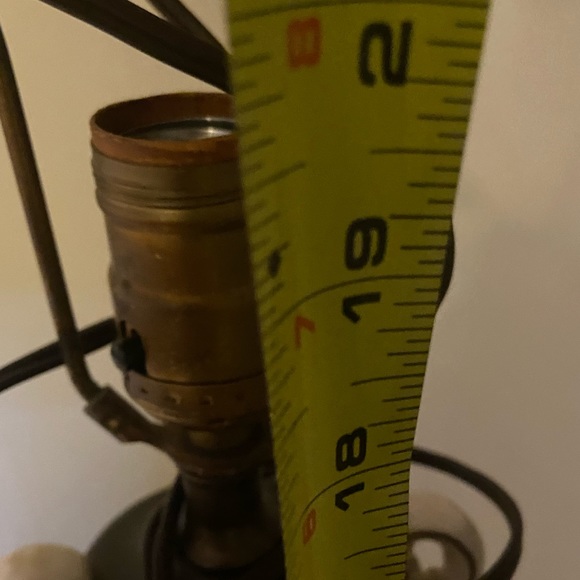 Antique painted porcelain lamp w flowers Victorian look - Picture 9 of 12